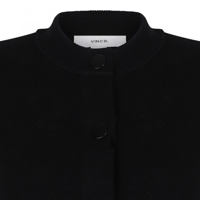 Wool-blend shrunken snap cardigan