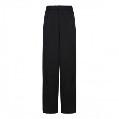 Side-strap crepe pull-on pants