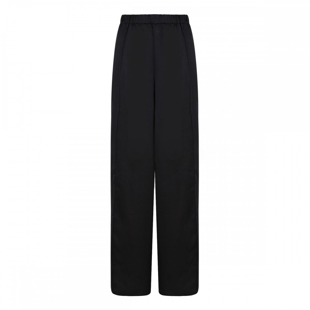 Side-strap crepe pull-on pants