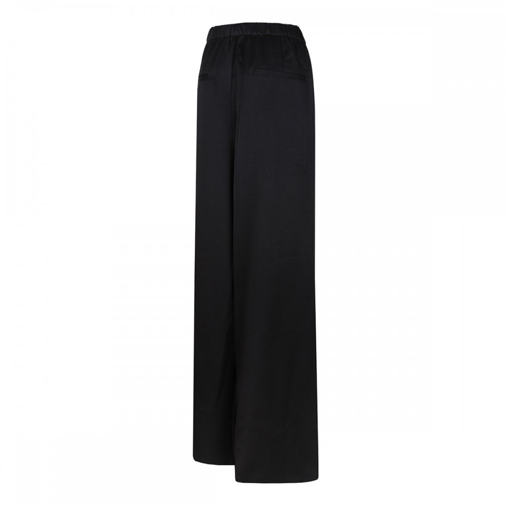 Side-strap crepe pull-on pants