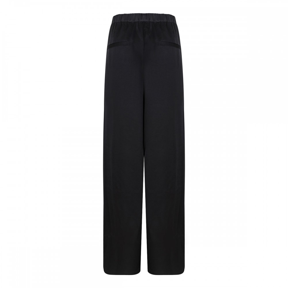 Side-strap crepe pull-on pants
