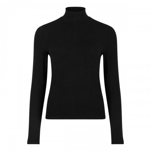 Black ribbed knit turtleneck