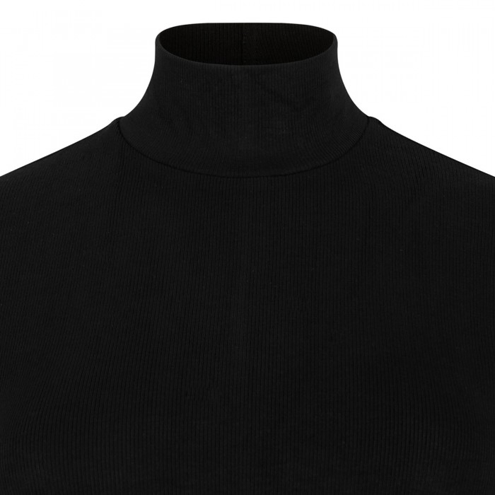 Black ribbed knit turtleneck