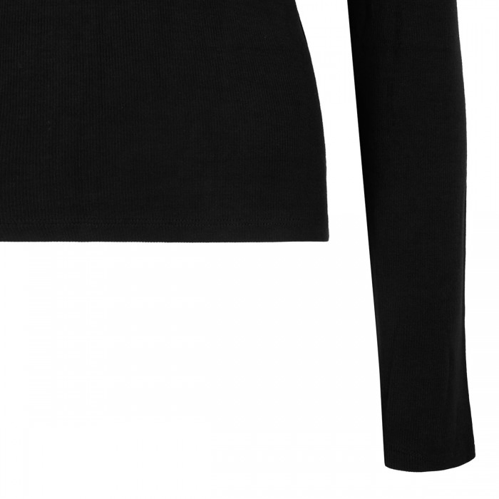 Black ribbed knit turtleneck