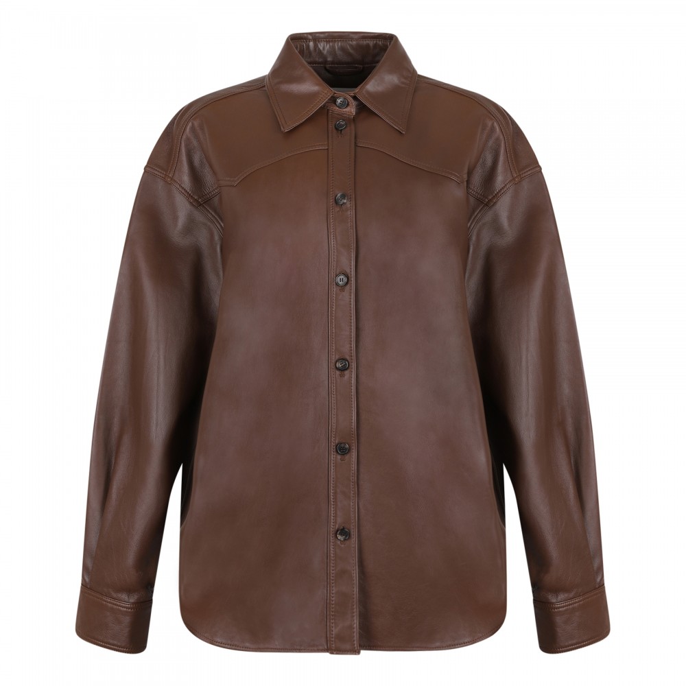 Belty leather shirt