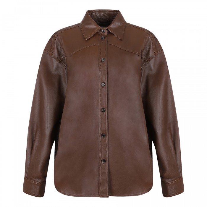 Belty leather shirt