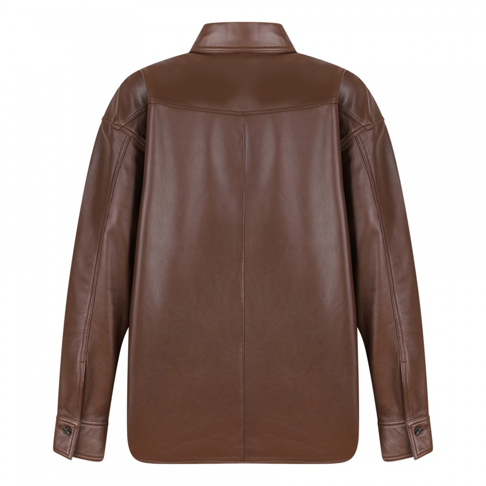 Belty leather shirt