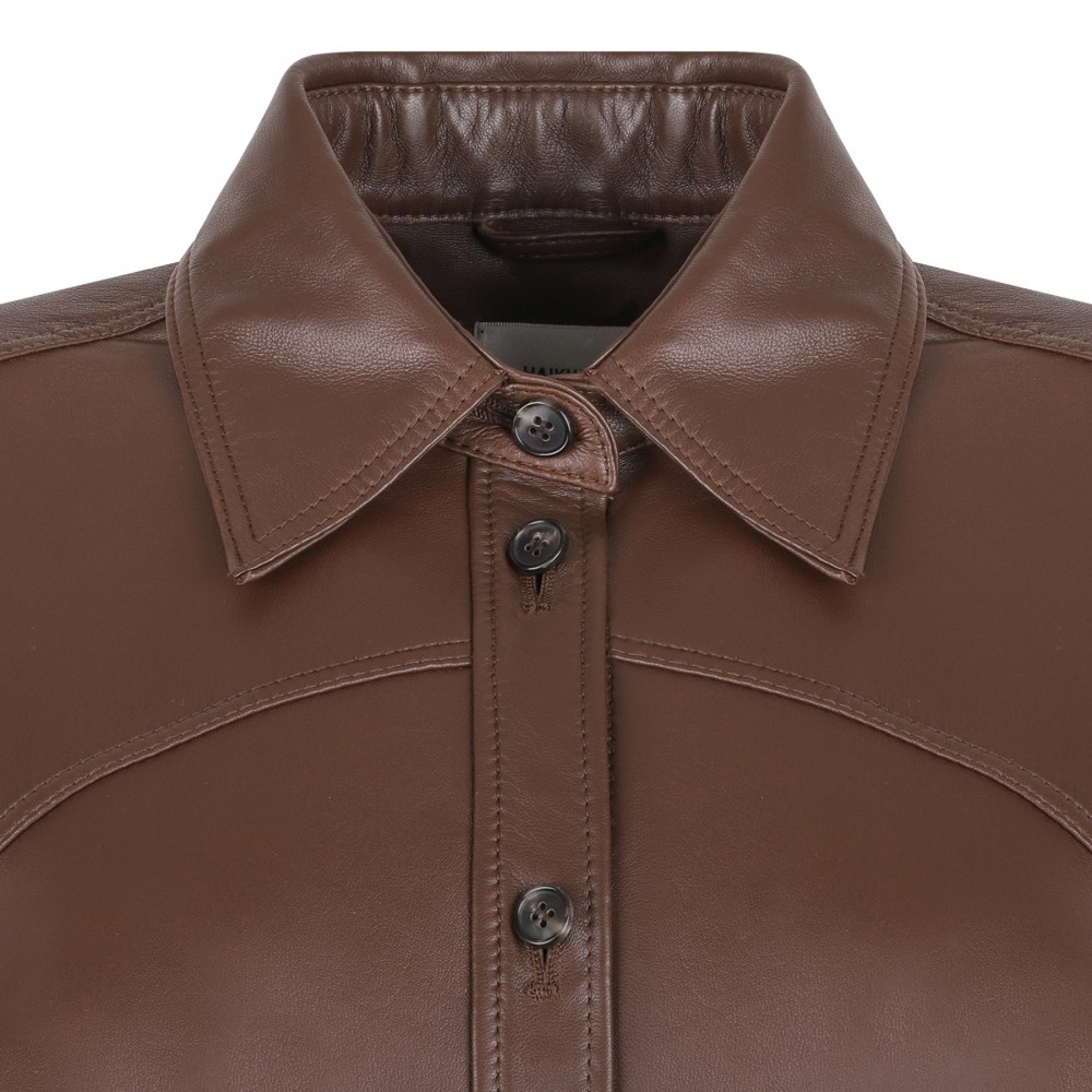 Belty leather shirt