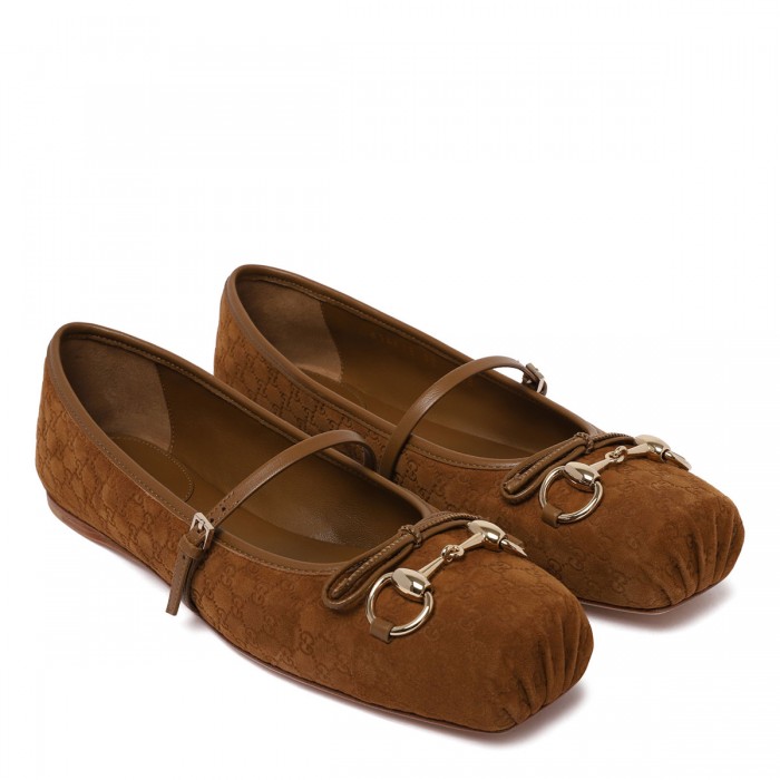 Horsebit suede ballerinas