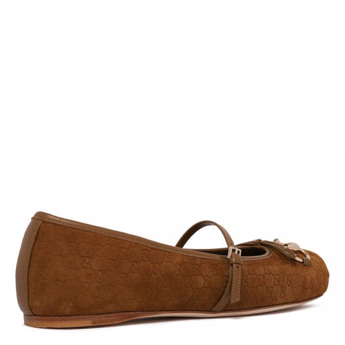 Horsebit suede ballerinas