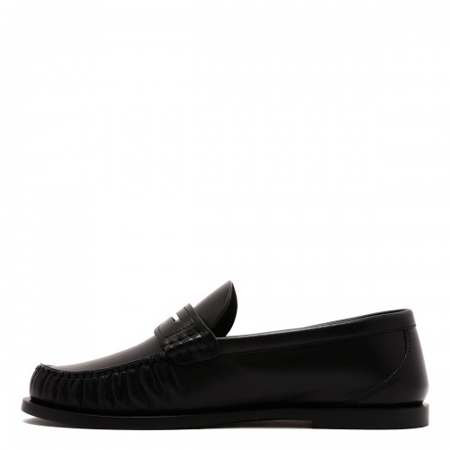 Black smooth leather loafers 2