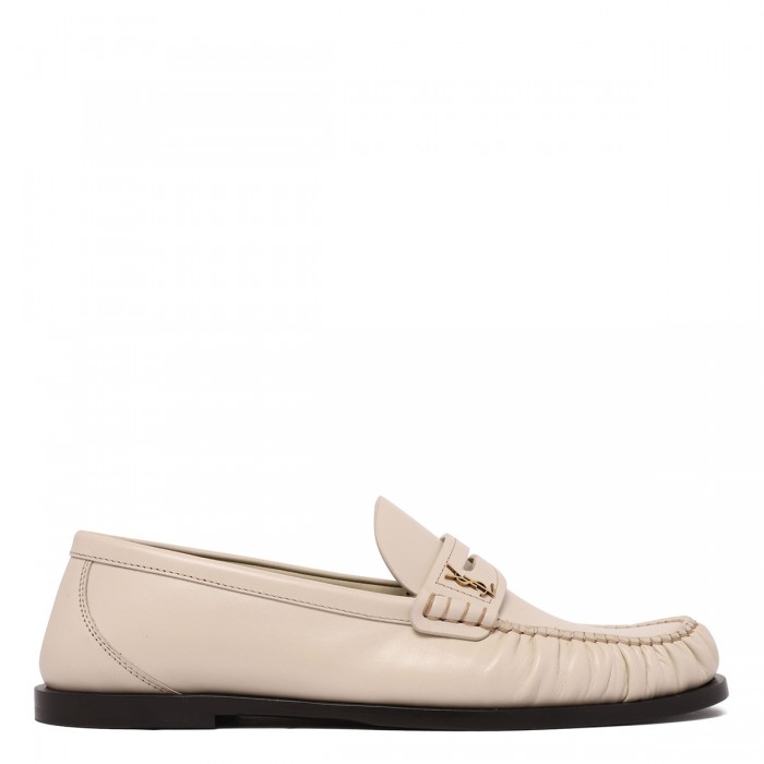 Natural smooth leather loafers