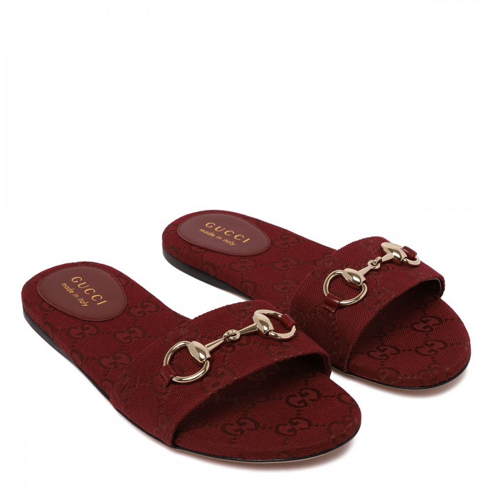 Horsebit slide sandals