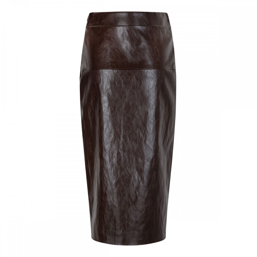 Faux leather pencil skirt