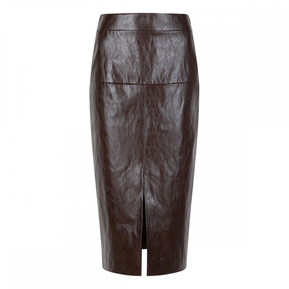 Faux leather pencil skirt