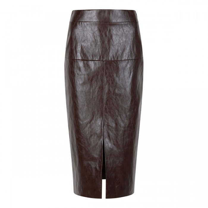 Faux leather pencil skirt
