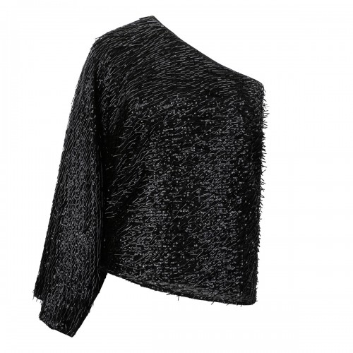 Sequin one-shoulder top