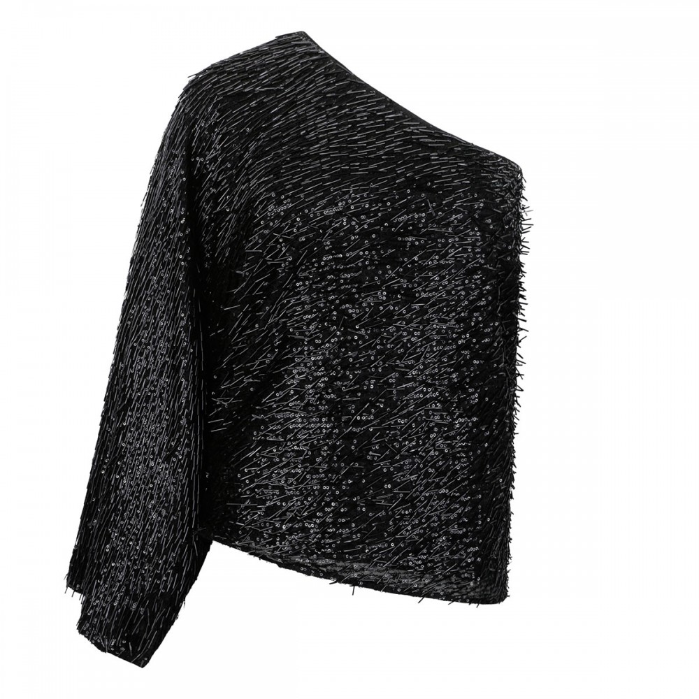 Sequin one-shoulder top