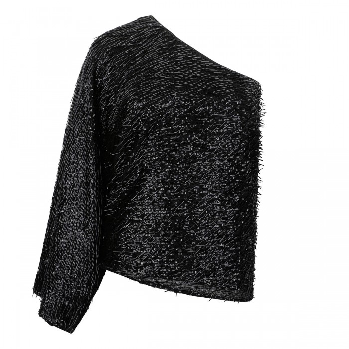 Sequin one-shoulder top