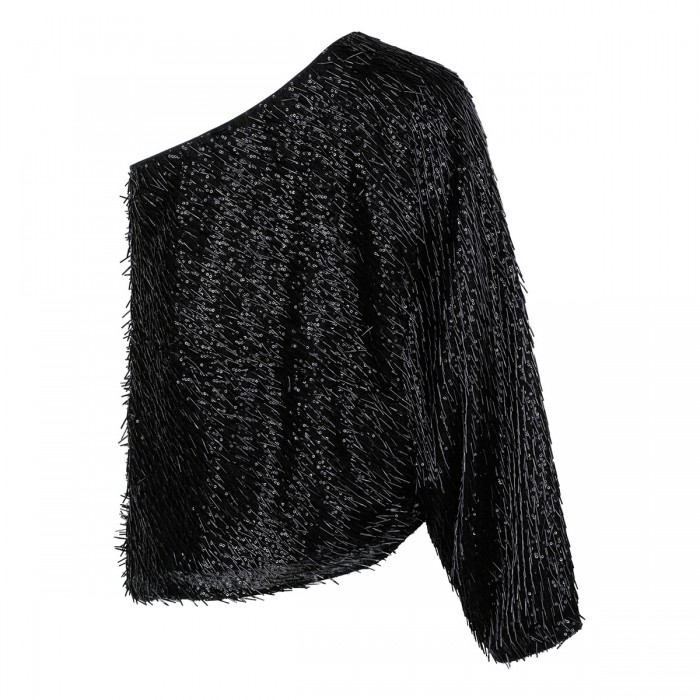 Sequin one-shoulder top