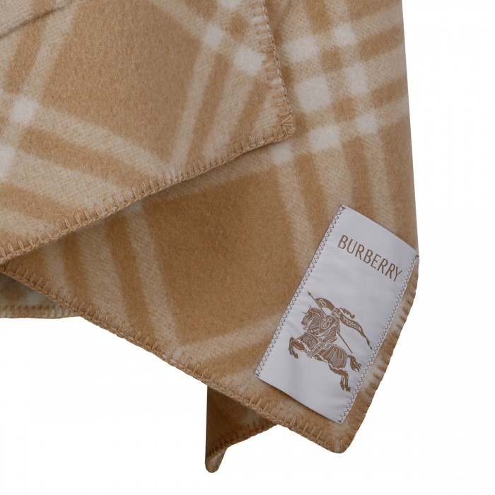 Reversible check wool cape