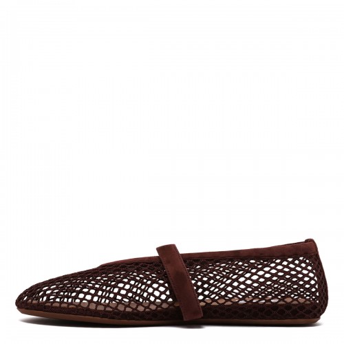 Suede fishnet ballerinas 2