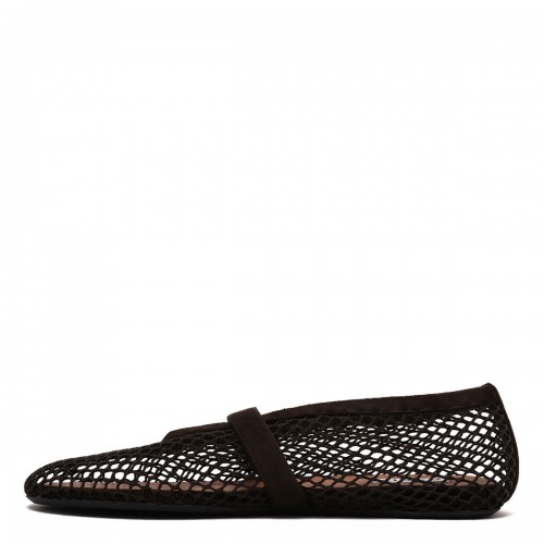 Dark brown fishnet ballerinas 2