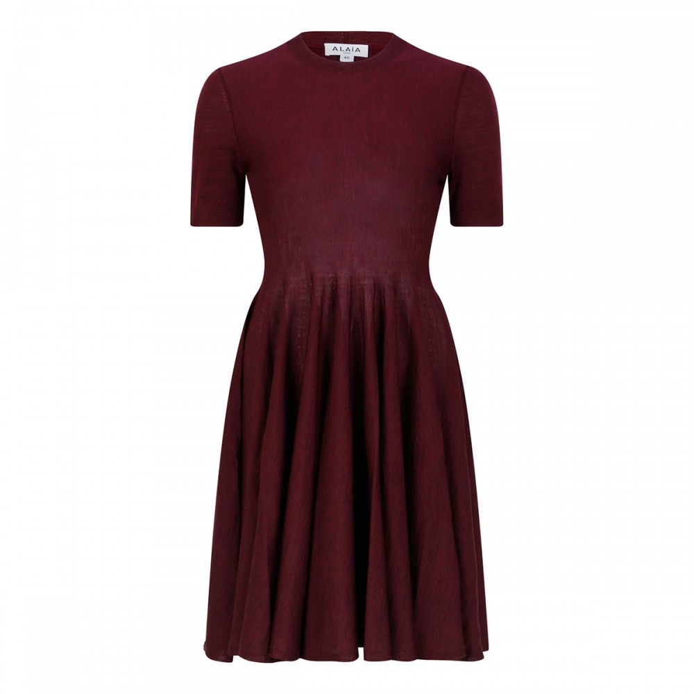 Wool knit skater dress