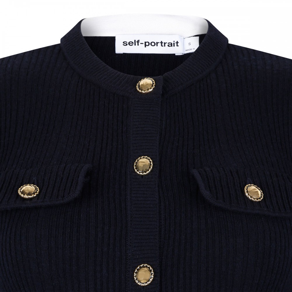 Navy viscose knit midi dress