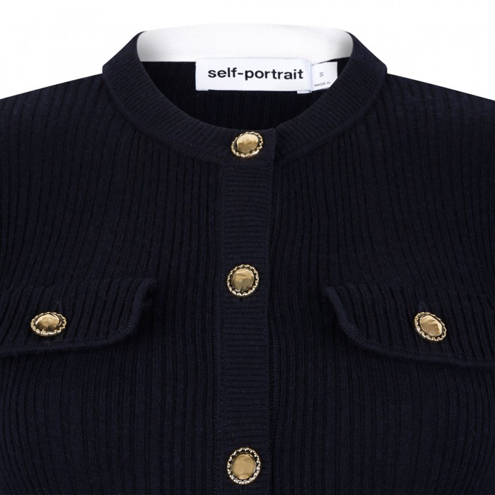 Navy viscose knit midi dress