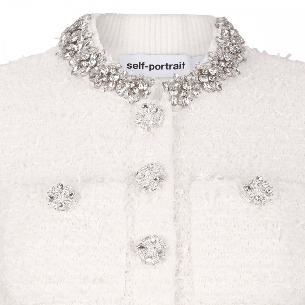 Cream textured knit mini dress