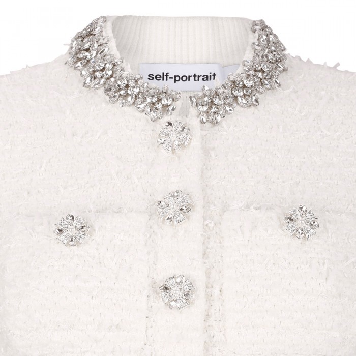 Cream textured knit mini dress