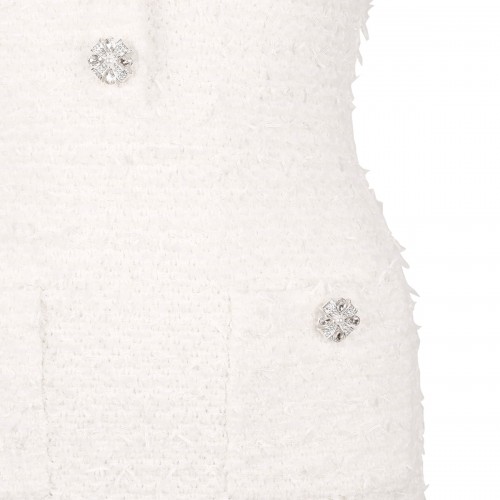 Cream textured knit mini dress 2