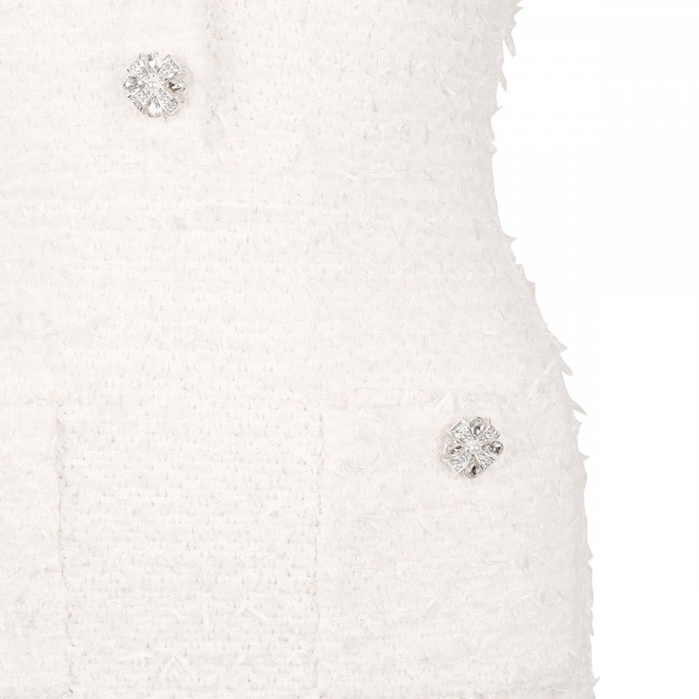 Cream textured knit mini dress