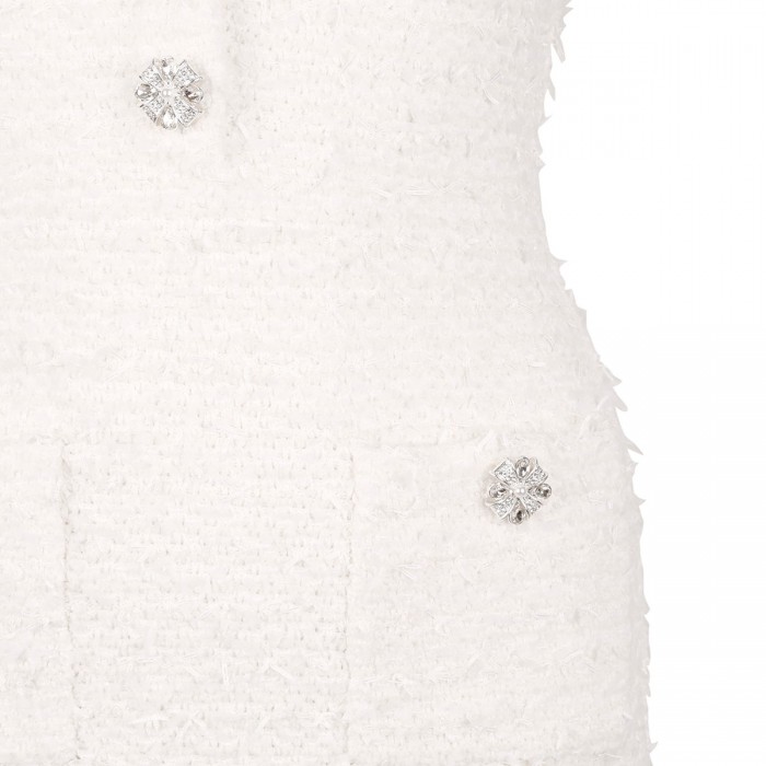 Cream textured knit mini dress