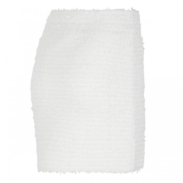 Cream textured knit mini skirt