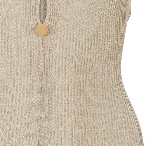 Gold lurex knit maxi dress 2