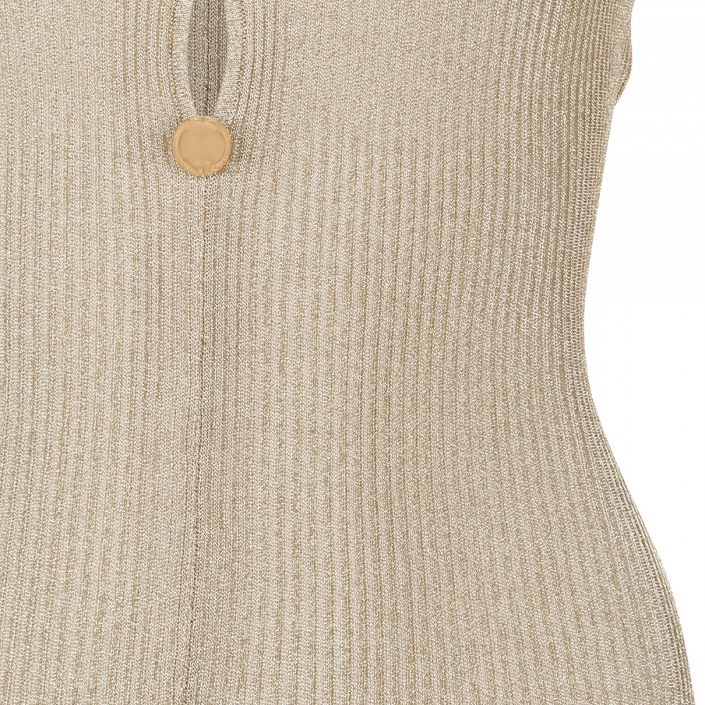 Gold lurex knit maxi dress