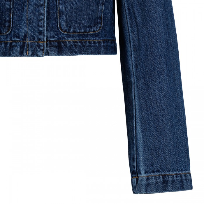 Crystal trim denim jacket