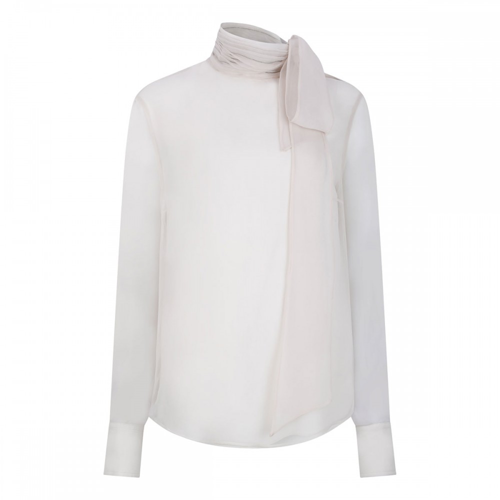 Silk pussybow blouse