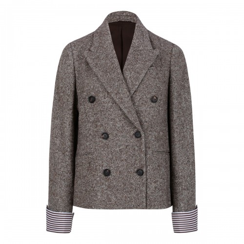 Herringbone double breasted...