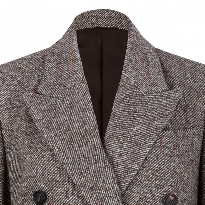 Herringbone double breasted blazer