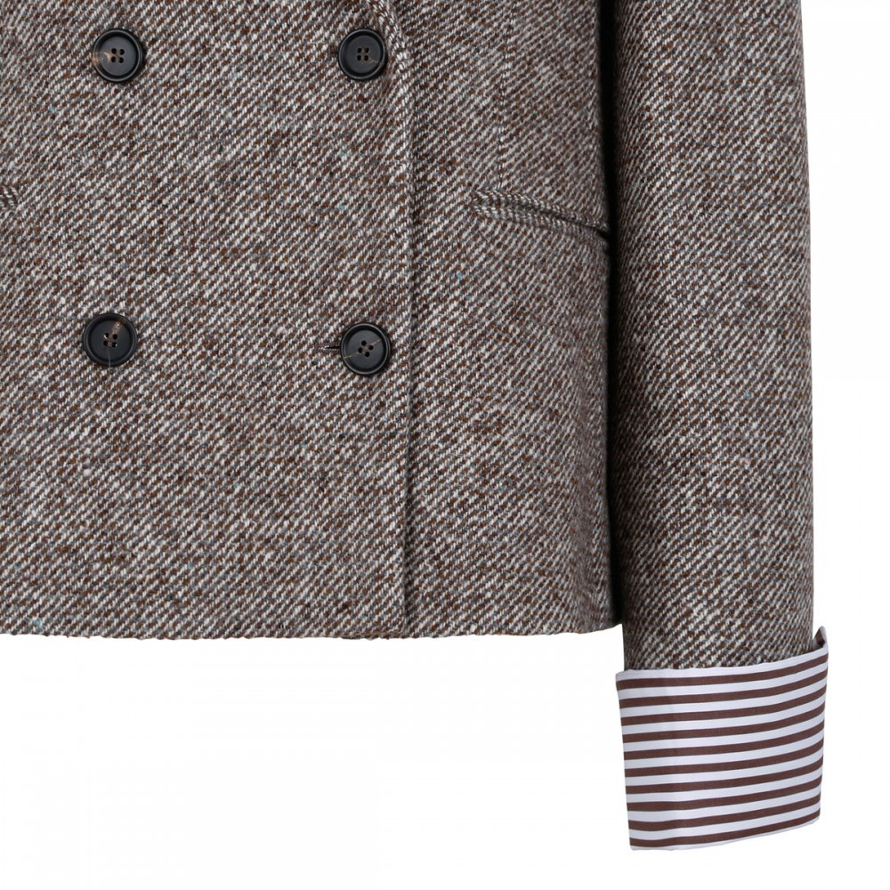 Herringbone double breasted blazer