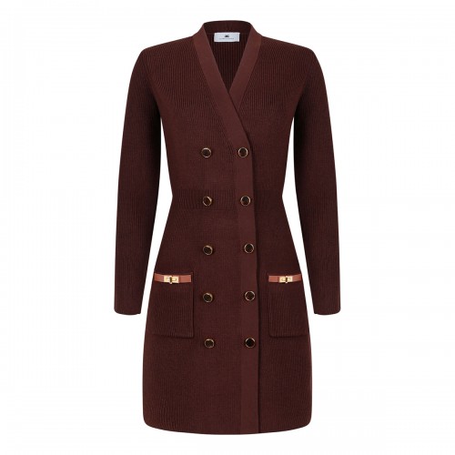 Knit mini coat dress