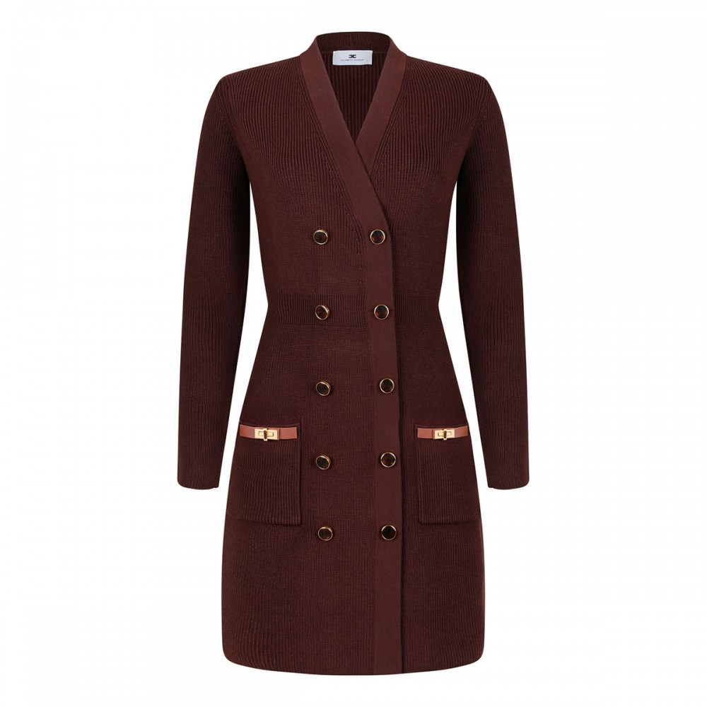 Knit mini coat dress