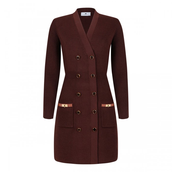 Knit mini coat dress