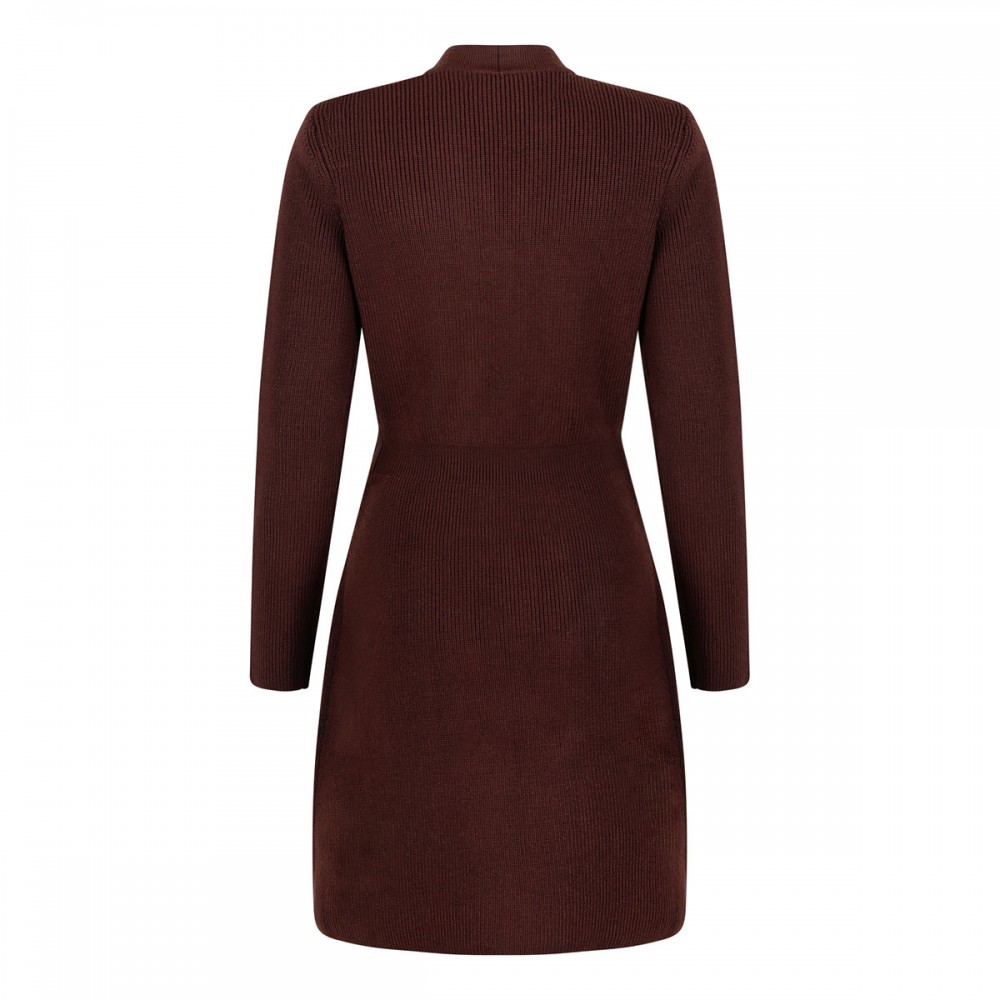 Knit mini coat dress