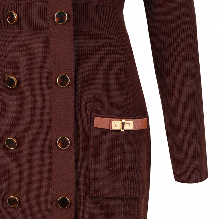 Knit mini coat dress