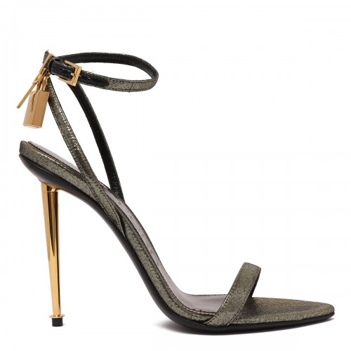 Padlock leather sandals