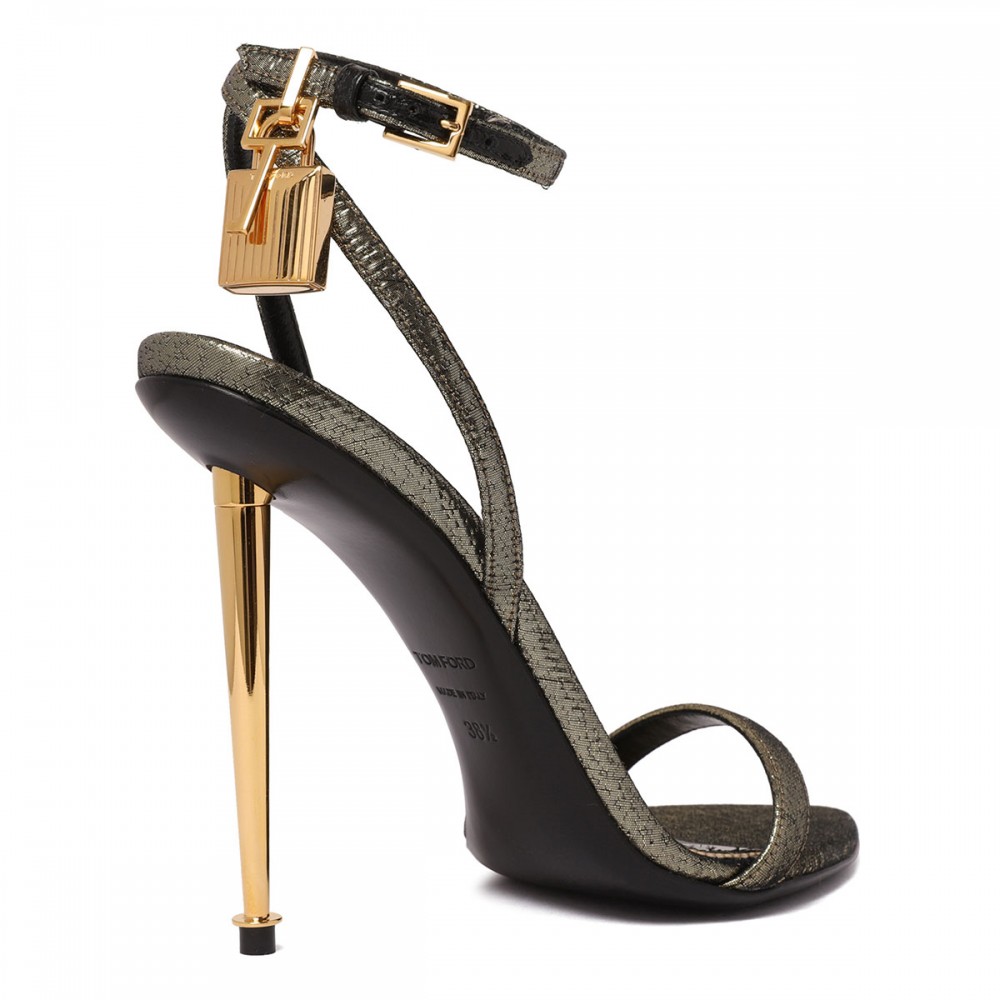 Padlock leather sandals